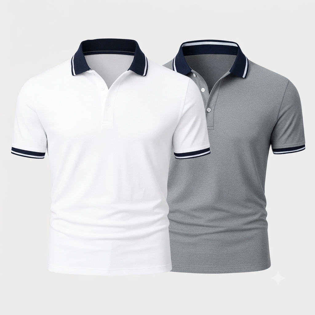Slim Fit Cotton-Blend Shirt Duo - Buy 1, Get 1 Free