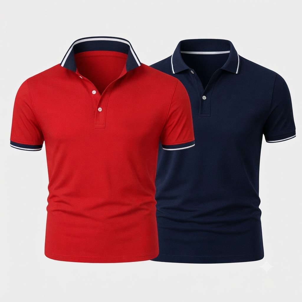 Slim Fit Cotton-Blend Shirt Duo - Buy 1, Get 1 Free